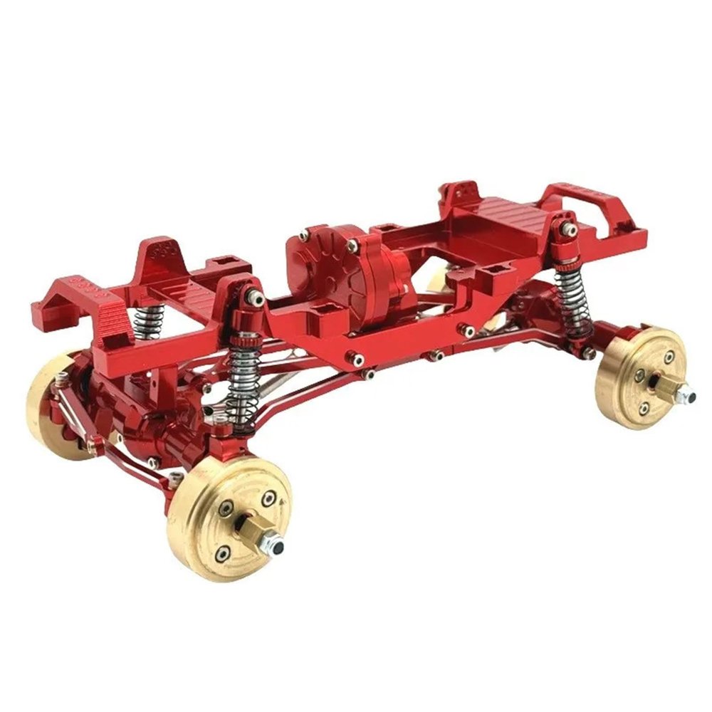 For FMS 1/24 Xiaoqi FCX24 remote control car parts upgrade dual-speed transmission all-metal frame confident(Red)