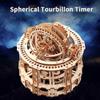 3D Wooden Tourbillon Timer Model Kit, DIY Assemble Puzzle, Functional Rotating Gear Timer for Desk Display, STEM Learning & Adult Hobby Build, Creative Gift for Adults & Teens (218PCS) view 4