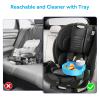 [2 PACK]Kids Car Seat Cup Holder Snack Tray - Toddler Travel Essentials for Mess-Free Snacking on Road Trips, Travel Accessory Compatible with Safety Seats & Strollers Console, (Sky Blue+Pink) view 2