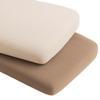Konssy 2 Pack Muslin Bassinet Sheets for Boys, Girls, 100% Cotton Soft Breathable Fitted Bassinet Mattress Sheet, 33 x 21 inches (Brown,Summer Wheat) view 1