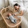 Konssy 2 Pack Muslin Bassinet Sheets for Boys, Girls, 100% Cotton Soft Breathable Fitted Bassinet Mattress Sheet, 33 x 21 inches (Brown,Summer Wheat) view 2
