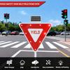 28" Solar Powered LED Flashing Yield Sign with 18.8V Solar Panel & Mounting Accessories - High Visibility Traffic Sign for Crosswalks and Safety Zones view 2