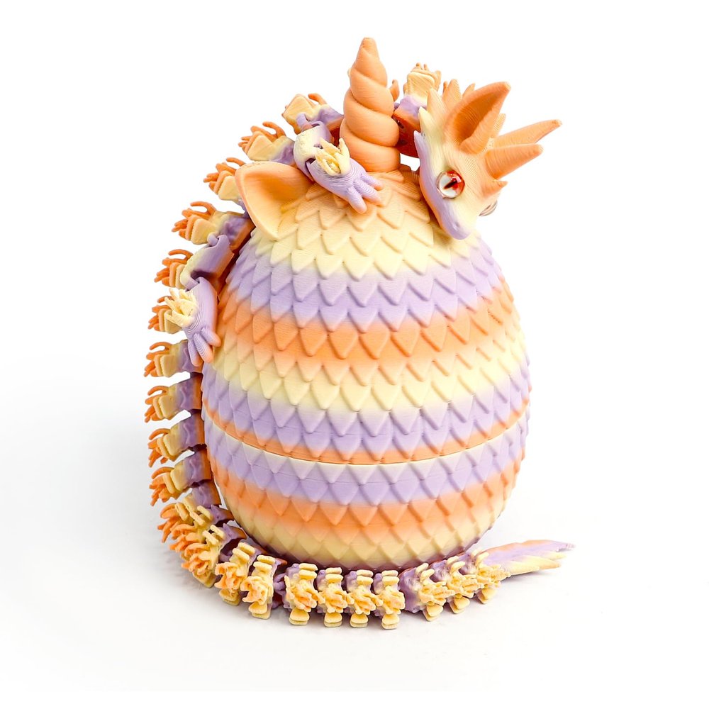 Flavery 3D Printed Unicorn Dragon Egg - Unicorn Egg Toys for Boys & Girls, 3D Printing Gift Toy, Desk Executive Pet, Birthday,Christmas, Easter Basket Stuffers Gift - Matte Twilight