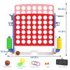 Glaf Giant 4-in-a-Row Game Outdoor Yard Jumbo 4-to-Score for Kids Adults and Family Adjustable Height Toy Set Floor Board Games Play with 42 Jumbo Rings Golf Basketball and Ring Toss (Red with Bag) view 2