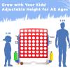 Glaf Giant 4-in-a-Row Game Outdoor Yard Jumbo 4-to-Score for Kids Adults and Family Adjustable Height Toy Set Floor Board Games Play with 42 Jumbo Rings Golf Basketball and Ring Toss (Red with Bag) view 3