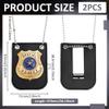 UNICRAFTALE 2Pcs America Police Badge Golden Detective Badge with Platinum Chain & Belt Clip Halloween Costume Badges Role Play Badges Police Accessories for Themed Parties Cosplay 3.82x2.8 Inches view 3
