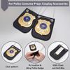 UNICRAFTALE 2Pcs America Police Badge Golden Detective Badge with Platinum Chain & Belt Clip Halloween Costume Badges Role Play Badges Police Accessories for Themed Parties Cosplay 3.82x2.8 Inches view 4
