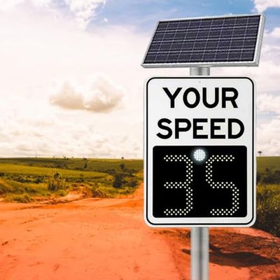 24"x35" Solar Powered Speed Limit Sign, Aluminum Radar Feedback Display with Flashing Snowflake Lights, Ideal for Speed-Limited Roads, Yellow, 60x90cm