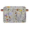 YPPAHHHH Foldable Storage Basket with Handles, Fabric Storage Bin Animal Bees Wildflower Collapsible Organizer Basket for Closet Nursery Laundry Bathroom Home Organization, 1pc view 1