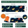 15 Packs Cartoon Animals-1289 Non-Slip Stair Treads for Wooden Steps Indoor, 30''X8'' Indoor Runner Resistant Stair Mat Staircase Steps Rugs for Children,Elders,Dogs view 4