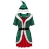 3Pcs Women Christmas Elf Costume,Party Fancy Christmas Mrs Santa Claus Helper Dress Outfit with Hat,Belt (Large) view 1
