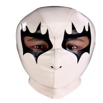 AiCc stylists White Halloween Latex Kvlt Corpse Paint Hood Rubber Mask Back Zipper Cosplay (XXL)