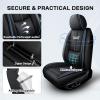 QUFEI Car Seat Covers for i5,for BMW i5 2026,Leather Front Seat Covers,Airbag-Compatible Car Seat Protectors,Waterproof Seat Cover for Cars(Black+Blue,2PCS/with Pillows) view 2