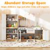 Costzon Kids Kitchen Playset, 2 Piece Wooden Modular Toy Play Set w/Running Water, Sound & Light, Fridge, Dishwasher, Microwave, Oven, Pretend Play Kitchen for Kids Ages 3+ (Natural + White) view 4