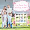 Glaf Giant 4-in-a-Row Game Outdoor Yard Jumbo 4-to-Score for Kids Adults and Family Adjustable Height Toy Set Floor Board Games Play with 42 Jumbo Rings Golf Basketball and Ring Toss (Pink) view 3