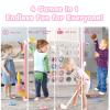 Glaf Giant 4-in-a-Row Game Outdoor Yard Jumbo 4-to-Score for Kids Adults and Family Adjustable Height Toy Set Floor Board Games Play with 42 Jumbo Rings Golf Basketball and Ring Toss (Pink) view 4