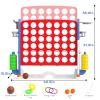 Glaf Giant 4-in-a-Row Game Outdoor Yard Jumbo 4-to-Score for Kids Adults and Family Adjustable Height Toy Set Floor Board Games Play with 42 Jumbo Rings Golf Basketball and Ring Toss (Red) view 2