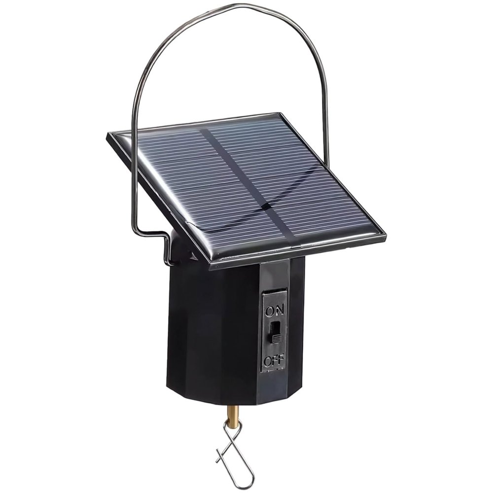 6.4 in Solar Wind Spinner Motor with Hook, Black Weatherproof Rotating Motor for Outdoor Decor, Holds Up to 6 Lbs