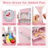 Costzon Kids Kitchen Playset, Wooden Little Chef Pretend Toy w/ 3 Adjustable Heights, Towel Bar, Curtains, Microwave, Stoves, Sink, Oven, Ice Maker & Accessories, Play Kitchen for Kids Ages 3+ (Pink) view 2
