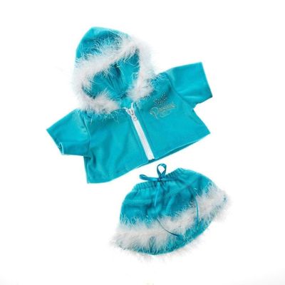 Blue Princess Sparkle Outfit Plush Clothes Fits 14-18 Inch - Stuffed Animals Teddy Bear Doll Costume Dress Up Gown Accessory Fairy Tiara Pretend Play Gift for Kids & Toddlers