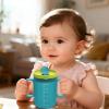 10 Oz Sippy Cups for Kids, 2 Pack with Duckbill Spout & Handles, Ideal for Milk & Water, Sky Blue and Coral view 3