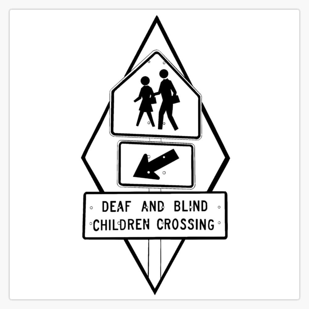 Magnet Deaf and Blind Children Crossing Diamond Magnetic Vinyl Decal Reusable 5"