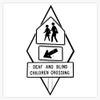 Magnet Deaf and Blind Children Crossing Diamond Magnetic Vinyl Decal Reusable 5" view 1