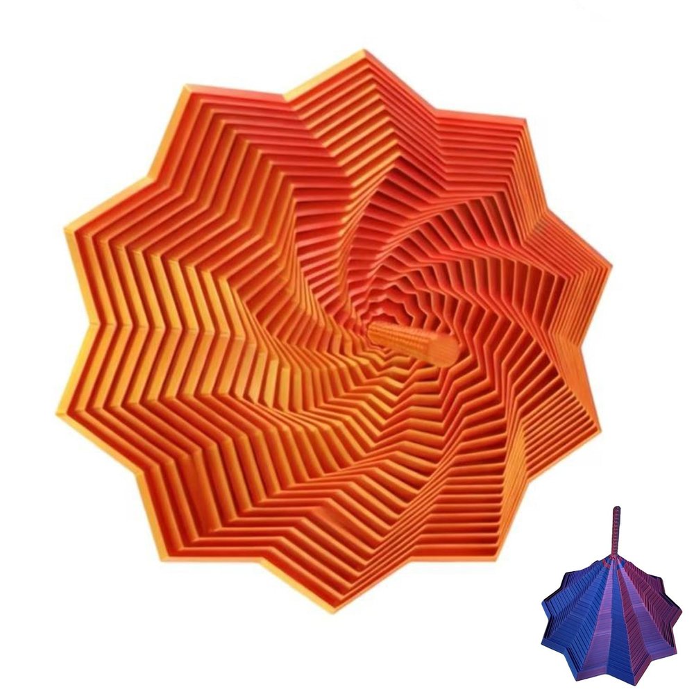 3D Printed Expanded Sensory Fidget Star, Sensory Hexagon Anxiety Relief Spinner for Adults, Office Desk Focus Regulator with Ergonomic Handles, Stress Reduction Gift for Professionals
