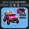 24V Ride on Toys for Big Kids, 2 Seater Ride on Cars with Remote Control, 400W Motor, Ride on Truck w/ 20in Wide Seat, 3 Speeds, Lights, Bluetooth, Electric Car for Kids 3-8, Capacity 110 lb-Pink view 3
