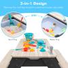 K LUCKIDS Kids 3-in-1 Sand & Water Activity Table, Wood Outdoor Convertible Picnic Table, 2 Play Boxes, Removable Top with Faucet, Picnic for Outdoor (Black/Orange) view 2