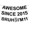 11th Birthday Decorations Banner Boy - 3 Pcs Pre-Strung Glitter Awesome Since 2015 Bruh I'M 11 Garland Decor For Teen Cheers To 11 Years Old Party Supplies view 1
