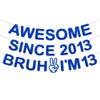 13th Birthday Decorations Banner Boy - 3 Pcs Blue Pre-Strung Glitter Awesome Since 2013 Bruh I'M 13 Garland Decor For Teenagers Girls Cheers To 13 Years Old Party Supplies view 1