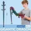 473D Printed Dragon Large 3D Dragon--Bigger Fidget Toy Gift for Kids, Boys, Girls & Adults,Cool Giant Crystal 3-D Printed Animals Desk Decoreaster basket essentials47in blue green purple view 3