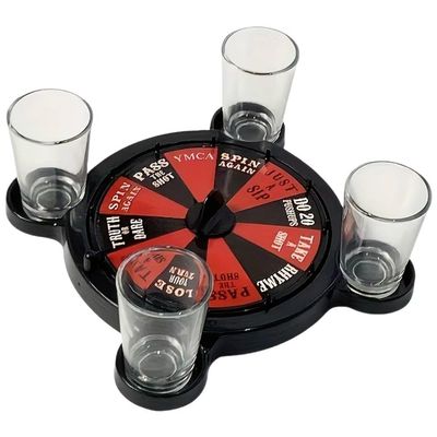 Hsqqdc Roulette Shots Drinking Games Set for Adults Party with Glass, Roulette Wheel Drinking Game for Ktv, Bar, Nightclub, Halloween Party