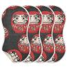 Kigai Japanese Daruma Print Baby Burp Cloths, Large Soft Absorbent Muslin Burp Cloths Set of 1, Cotton Baby Towels for Newborn Boys and Girls 22x11 Inch view 3