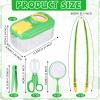 Halloscume 10 Sets Bug Catcher for Kids Students Insect Catching Kit Collector Bug Box with House, Butterfly Net, Tweezer, Cage Habitats Container Collection Explorer Gift (Green) view 2