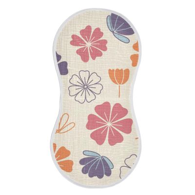 Kigai Simpel Flowers Baby Burp Cloths, Large Soft Absorbent Muslin Burp Cloths Set of 1, Cotton Baby Towels for Newborn Boys and Girls 22x11 Inch