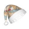 aabkjgfr Distribution Map Of Turkey Print Adult Santa Hat,Soft And Comfortable Santa Hat,Suitable For New Year'S Holiday Parties,Indoors And Outdoors. view 2