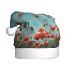 aabkjgfr Poppies On Blue Sky Print Adult Santa Hat,Soft And Comfortable Santa Hat,Suitable For New Year'S Holiday Parties,Indoors And Outdoors. view 1