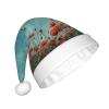 aabkjgfr Poppies On Blue Sky Print Adult Santa Hat,Soft And Comfortable Santa Hat,Suitable For New Year'S Holiday Parties,Indoors And Outdoors. view 2