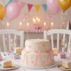 11 Pcs Bow Cake Toppers Happy Birthday Cake Bunting Topper with Wood Pole Handmade Pennant Flags, Happy Birthday Bowknot Cake Topper for Coquette Baby Shower Bridal Party Decoration view 3