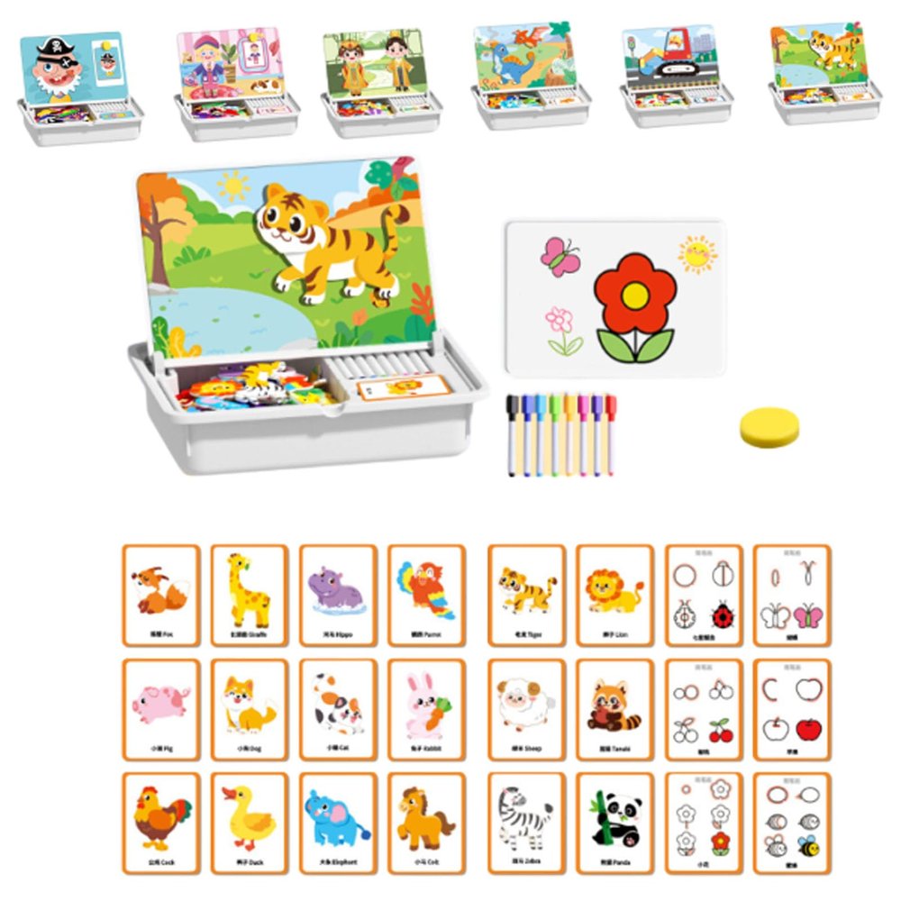CGDUYWJ Magnetic Puzzle Learning Building Block Toys, Magnetic Face Puzzles for Toddlers, Double Side Preschool Educational Learning Toy, Enhances Creativity and Learning