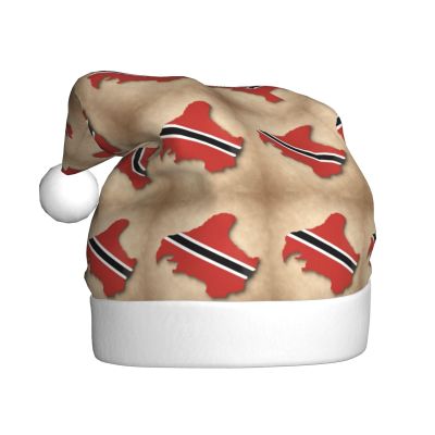 aabkjgfr Trinidad And Tobago Flag Map03 Print Adult Santa Hat,Soft And Comfortable Santa Hat,Suitable For New Year'S Holiday Parties,Indoors And Outdoors.