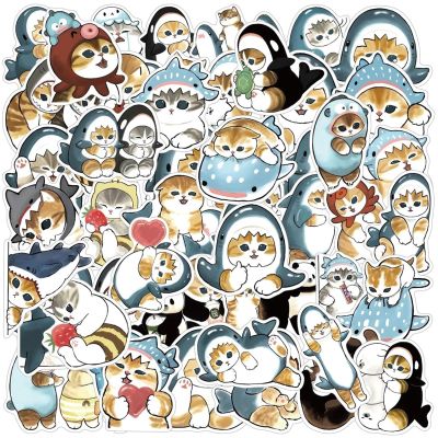 50/100PCS Cute Shark Hooded Fun Cat Stickers Decals Decoration Suitcase Scrapbooking Laptop Phone Stationery Toy Gift(100PCS)