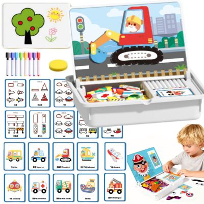 CGDUYWJ Magnetic Puzzle Learning Building Block Toys, Magnetic Face Puzzles for Toddlers, Double Side Preschool Educational Learning Toy, Enhances Creativity and Learning