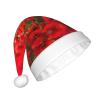 aabkjgfr Red Poppy Field Farm Print Adult Santa Hat,Soft And Comfortable Santa Hat,Suitable For New Year'S Holiday Parties,Indoors And Outdoors. view 2