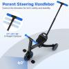BABY JOY Toddler Tricycle, 4-in-1 Foldable Kids Trike with Adjustable Seat, Removable Pedal, EVA Foam Wheels & Push Handle, Balance Bike for Boys Girls 18-60 Months (Blue) view 4