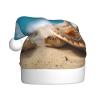 aabkjgfr Sea Conch Shell Starfish Turtle Print Adult Santa Hat,Soft And Comfortable Santa Hat,Suitable For New Year'S Holiday Parties,Indoors And Outdoors. view 1
