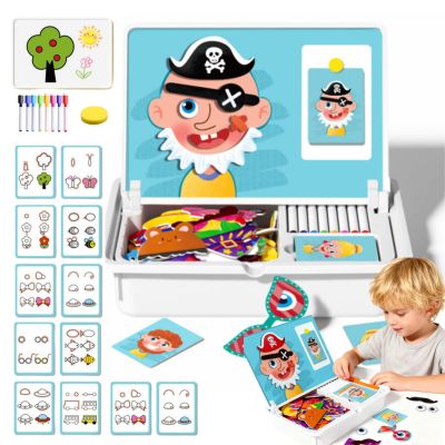 CGDUYWJ Magnetic Puzzle Learning Building Block Toys, Magnetic Face Puzzles for Toddlers, Double Side Preschool Educational Learning Toy, Enhances Creativity and Learning