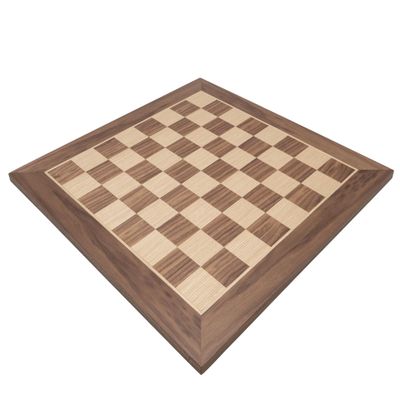 20 Inch Walnut & Maple Chessboard, Handcrafted in Greece